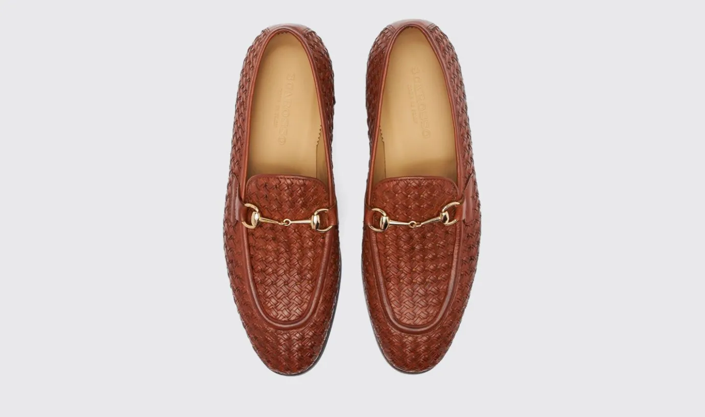 Manner Scarosso Alessandro Cognac Gewebt