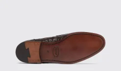 Manner Scarosso Alessandro Dunkelbraunes Krokoleder