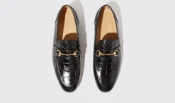 Manner Scarosso Alessandro Schwarzes Kroko