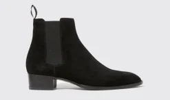 Manner Scarosso Axel Schwarzes Wildleder