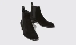 Manner Scarosso Axel Schwarzes Wildleder