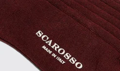 Manner Scarosso Burgunderfarbene Wadensocken Aus Wolle