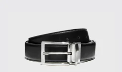 Manner Scarosso Cintura Reversibile Liscia Nera/Marrone