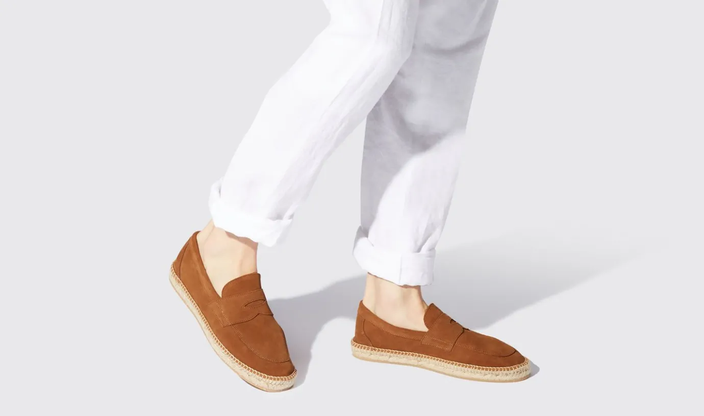 Manner Scarosso Diego Tabak-Wildleder