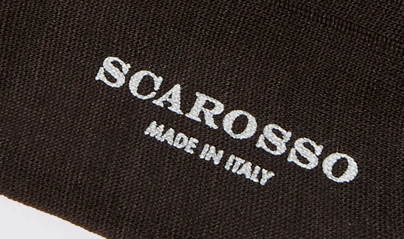 Manner Scarosso Dunkelbraune Wadensocken Aus Baumwolle