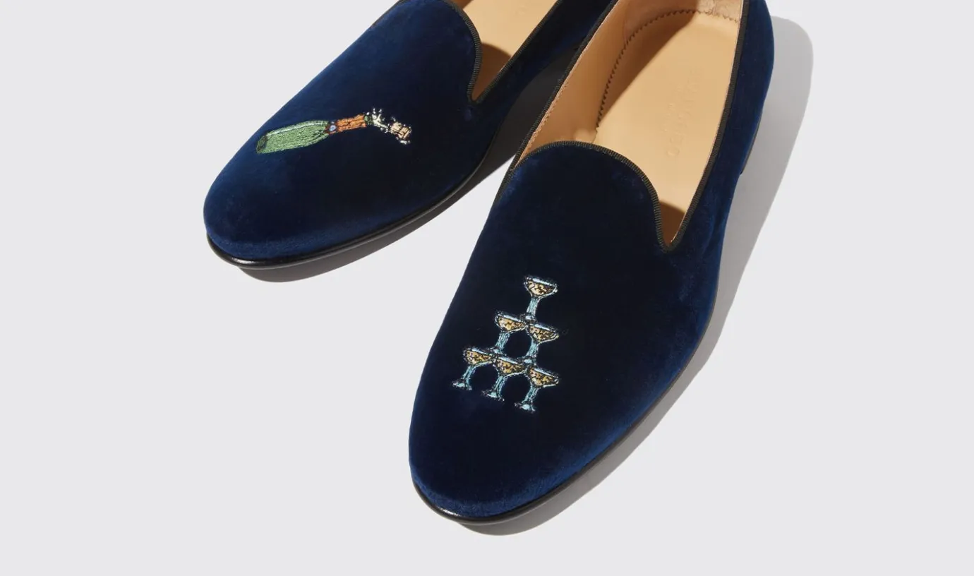 Manner Scarosso Jay Blue Velvet