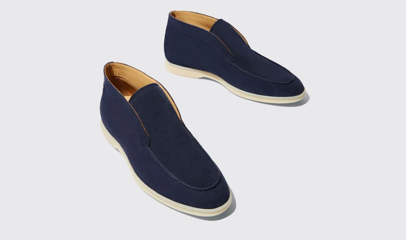 Manner Scarosso Leonardo Blaues Wildleder