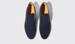 Manner Scarosso Leonardo Blaues Wildleder
