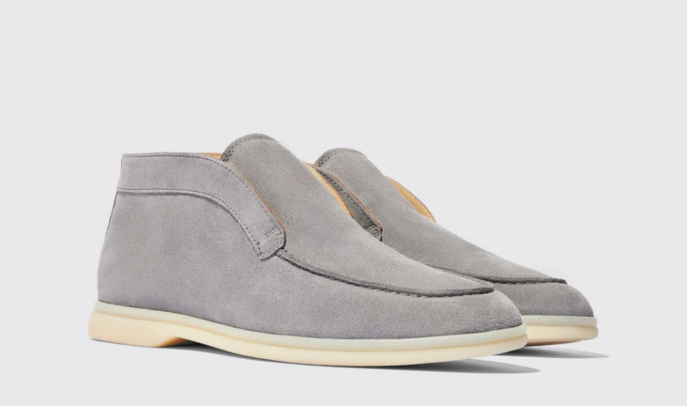 Manner Scarosso Leonardo Graues Wildleder