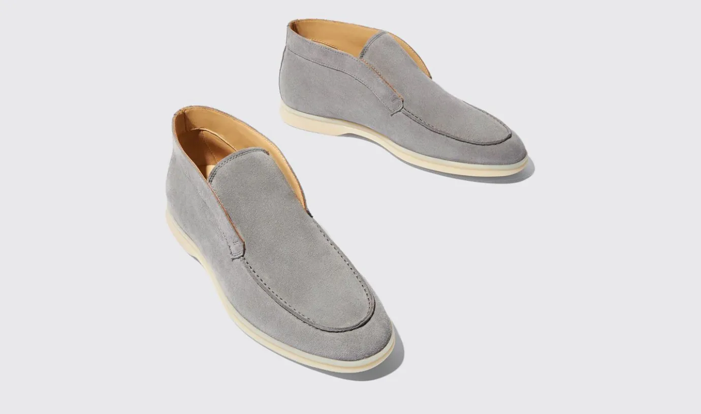 Manner Scarosso Leonardo Graues Wildleder