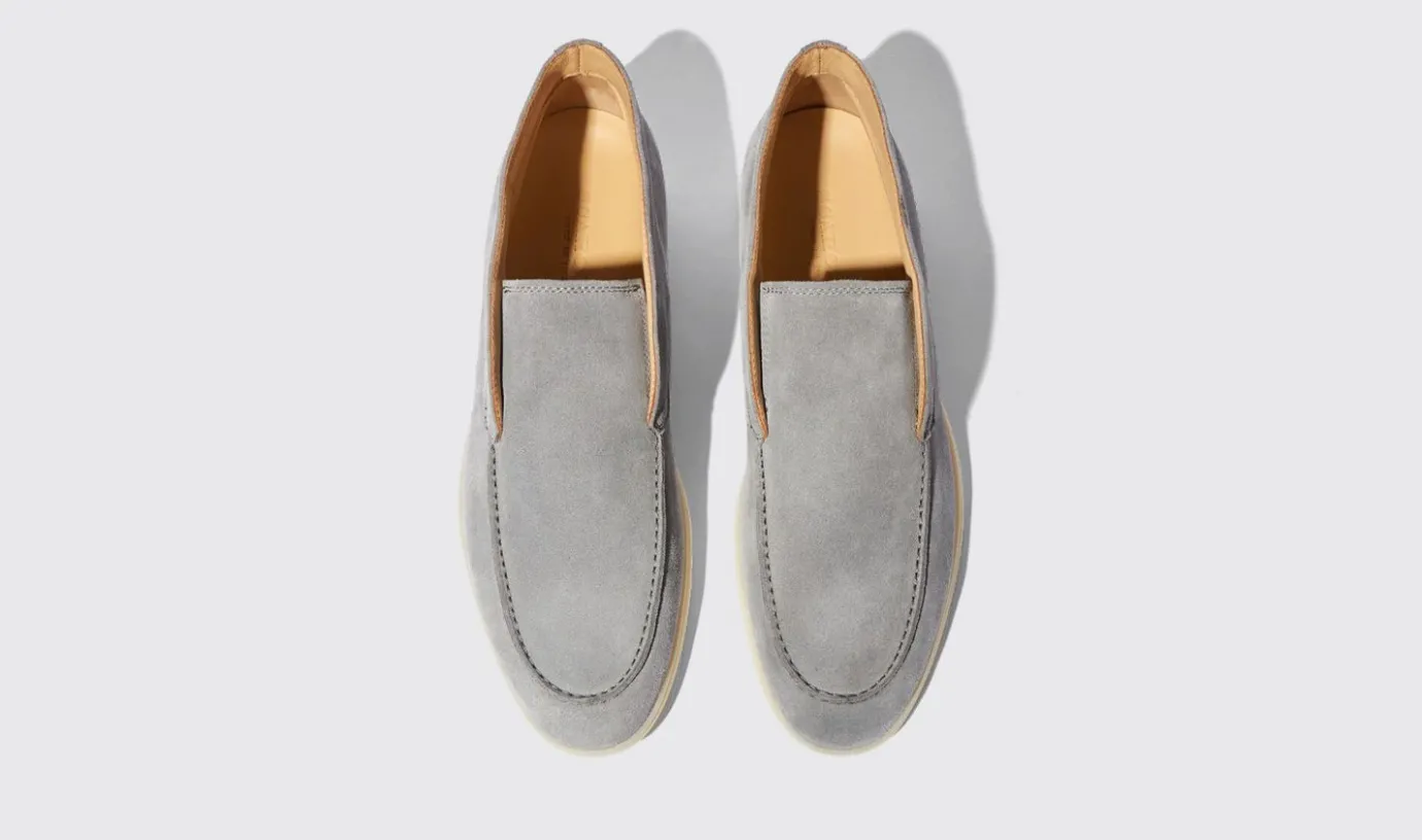Manner Scarosso Leonardo Graues Wildleder