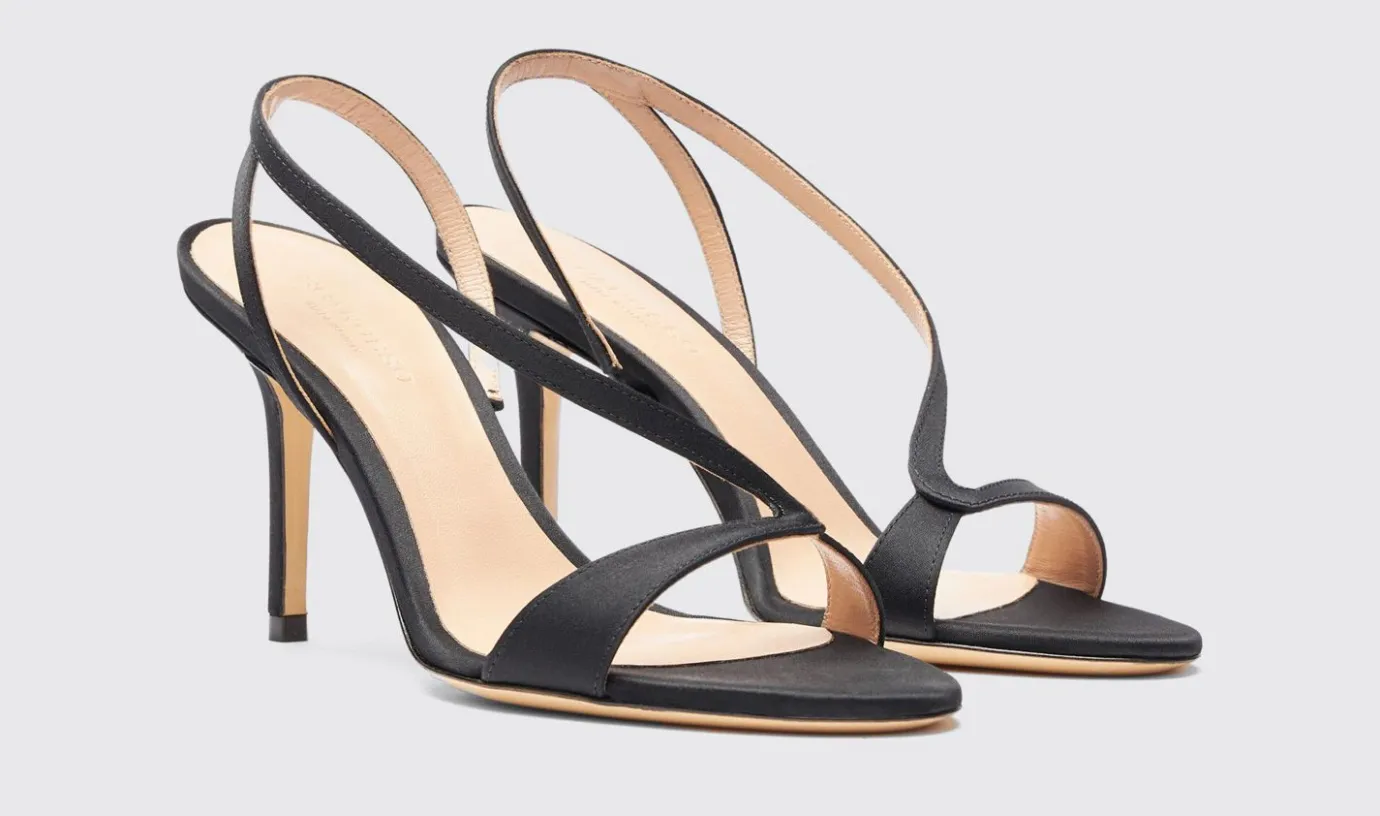 Frauen Scarosso Paula Schwarzer Satin