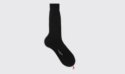 Manner Scarosso Schwarze Wadensocken Aus Baumwolle
