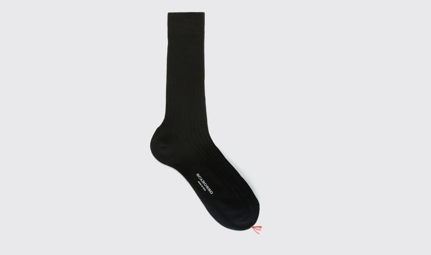 Manner Scarosso Schwarze Wadensocken Aus Wolle